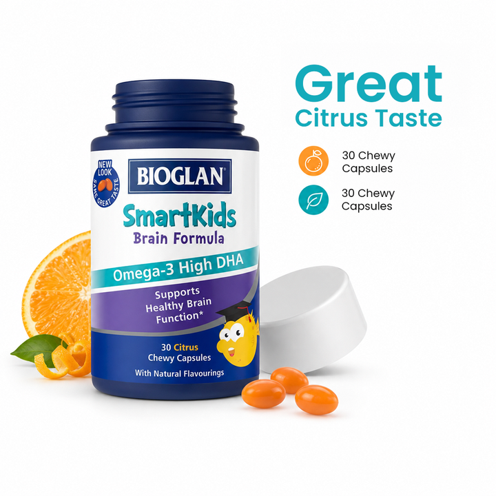 Bioglan SmartKids Brain Formula with Omega-3 DHA - 30 Chewy Capsules