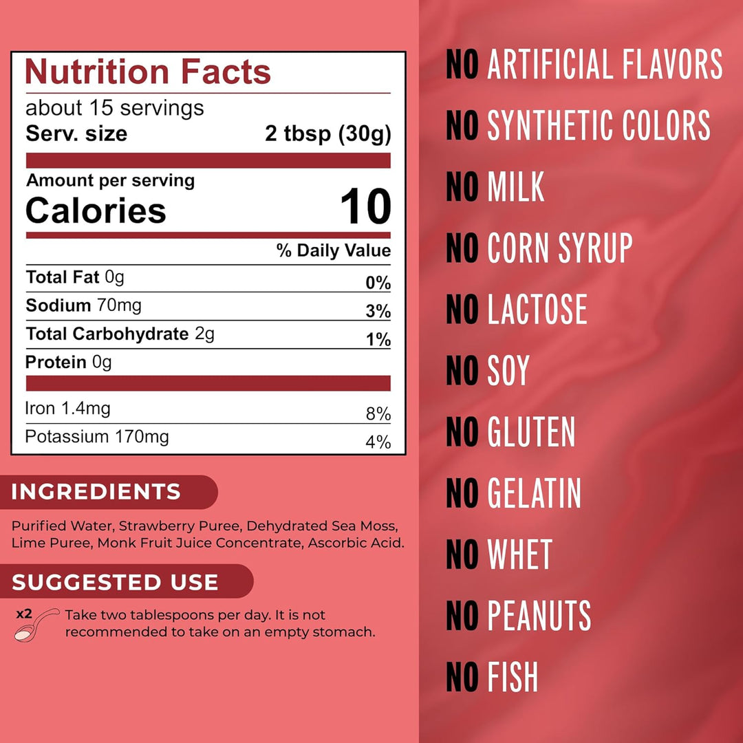 True Sea Moss Gel - Strawberry