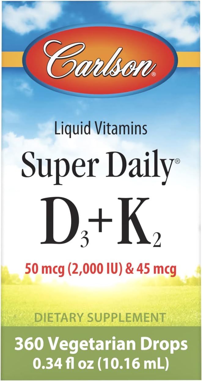 D3 & K2 IN EVERY DROP: A single serving (two drops) of Super Daily D3 + K2 provides 50 mcg of vitamin D3 + 45 mcg of vitamin K2 per serving, which can be placed in food or a drink or directly on the tongue.