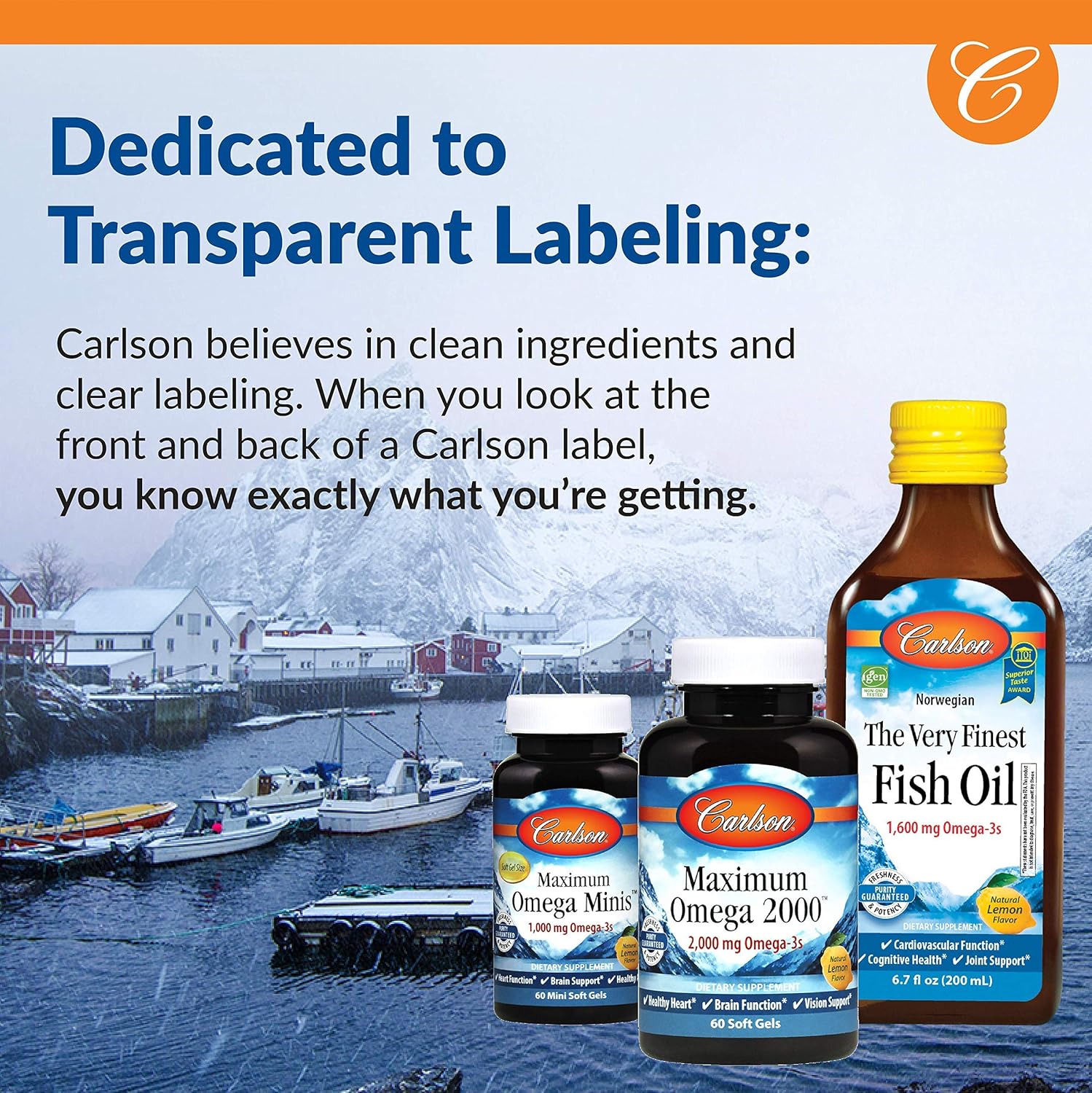 The Very Finest Fish Oil in orange flavor has received numerous awards for its taste and quality. To ensure maximum freshness, The Very Finest Fish Oil is closely managed from sea to store. We source the highest quality, deep, cold water fish using traditional, sustainable methods. Our fish are then transported to a highly regulated facility for initial processing and purification. Air is removed from the bottle and a touch of vitamin E is added to prevent oxidation. The Very Finest Fish Oil is then deliver