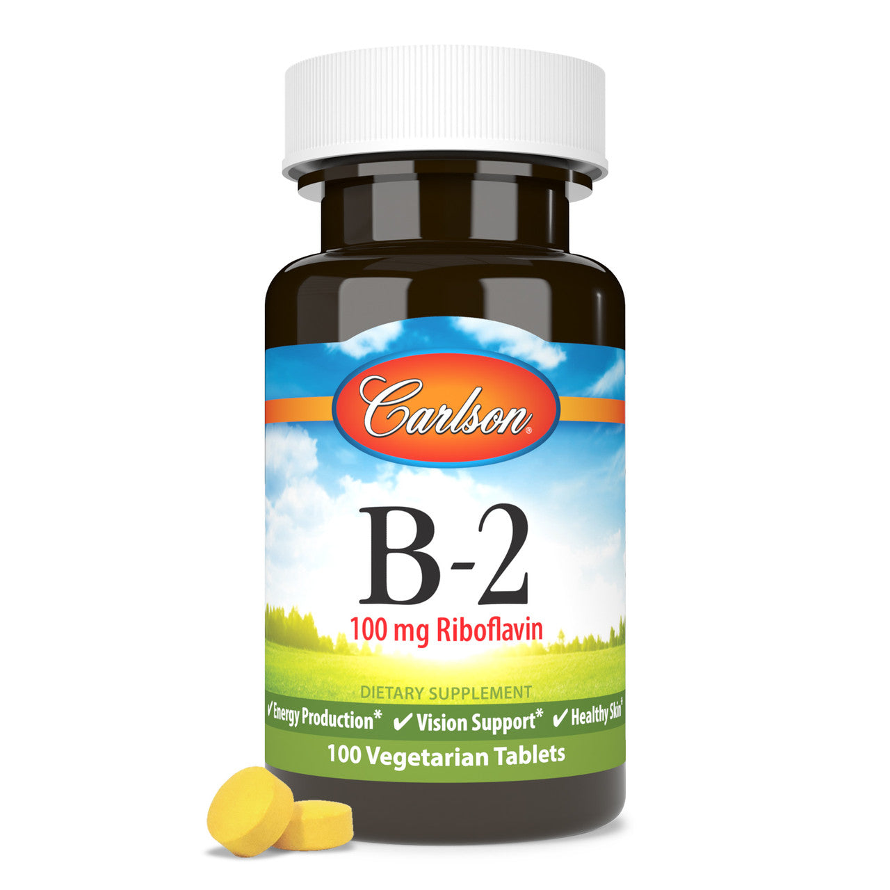 100 mg of vitamin B2 (riboflavin) in a single tablet