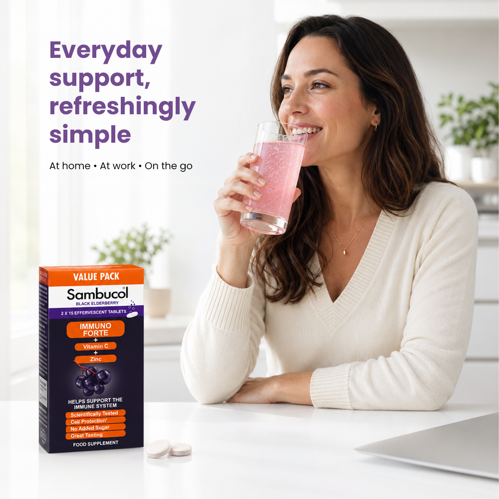 Sambucol Black Elderberry Vitamin C + Zinc Effervescent Value Pack - 30 Tablets