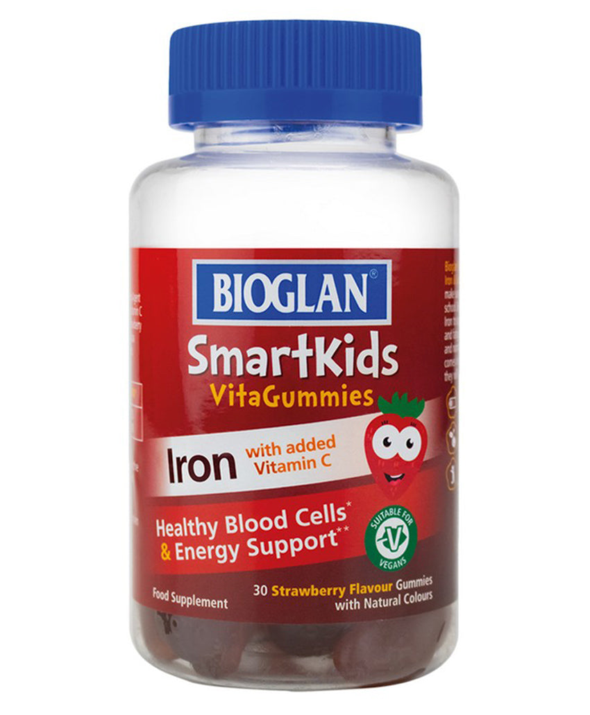 Bioglan SmartKids Iron with Added Vitamin C, VitaGummies, Natural Colors, Strawberry Flavour - 30 Gummies - Main Image