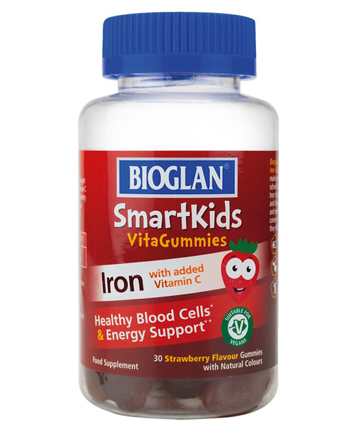 Bioglan SmartKids Iron with Added Vitamin C, VitaGummies, Natural Colors, Strawberry Flavour - 30 Gummies - Main Image