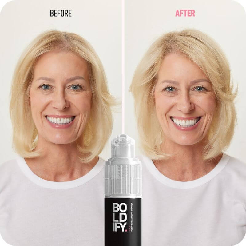 Boldify Hair Volumizing Powder Before and After - 12g