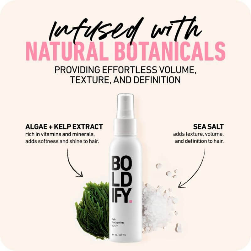 Boldify Hair Thickening Spray, Lightweight Texturizing Mist and Styling Spray - 236 ml