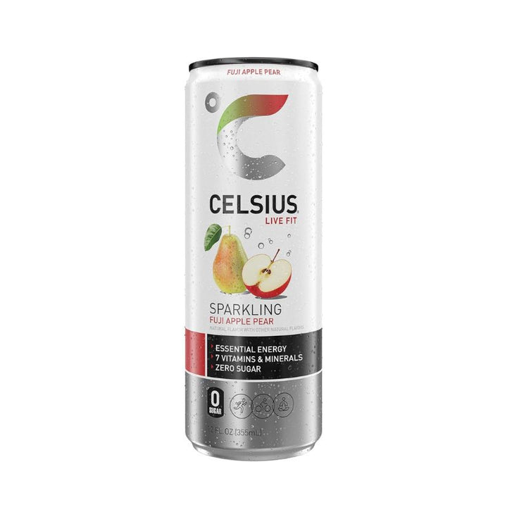 CELSIUS Sparkling Fuji Apple Pear Essential Energy Carbonated Drink - 355 ML | Fitaminat