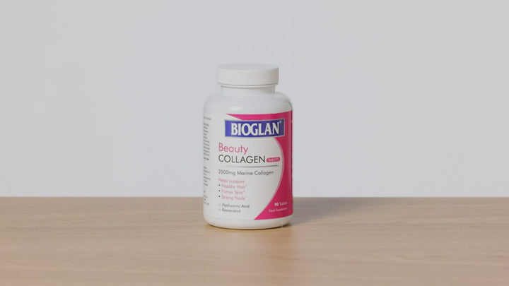 Unique High-Strength Formula: Bioglan Beauty Collagen Tablets contain 2500mg of hydrolysed Marine Collagen, Hyaluronic Acid, Resveratrol, Biotin, Selenium, and Vitamin C to support radiant skin, strong hair, and healthy nails.