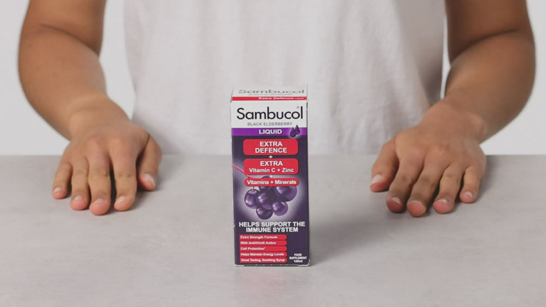 Sambucol’s strongest formulation which is a great protector through the cold winter months. Sambucol Extra Defence contains all the goodness of the original Sambucol Black Elderberry juice, plus it contains Vitamin C, Vitamin D, Vitamin B6, Copper, Selenium, Folic Acid, Betacarotene and Zinc.