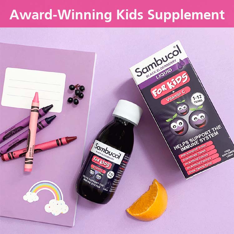 Sambucol Kids Vitamin C Liquid Black Elderberry - 120 ml | Fitaminat