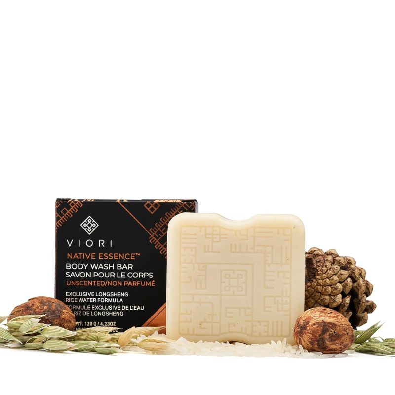 Viori Body Wash Soap Bar Native Essence Unscented Body Soap Bar with Handcrafted Longsheng Rice Water & Natural Ingredients - 120g