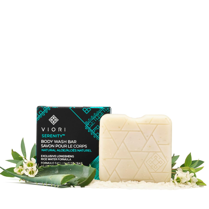 Viori Body Wash Soap Bar Natural Aloe Scent Serenity Moisturizes Skin Lasting Softness + Hydration - 120g