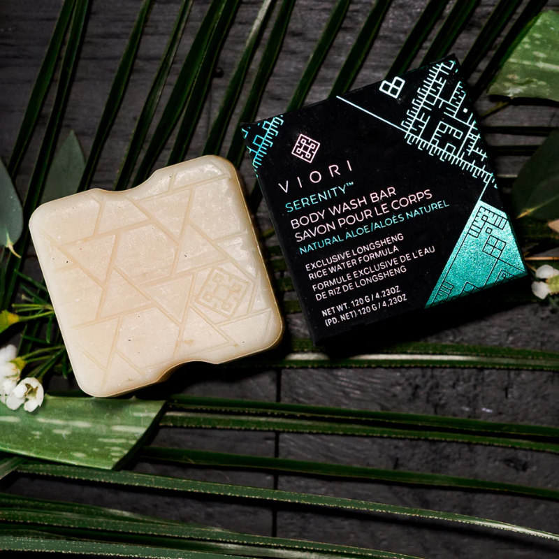 Viori Body Wash Soap Bar Natural Aloe Scent Serenity Moisturizes Skin Lasting Softness + Hydration - 120g Body Soap | Fitaminat