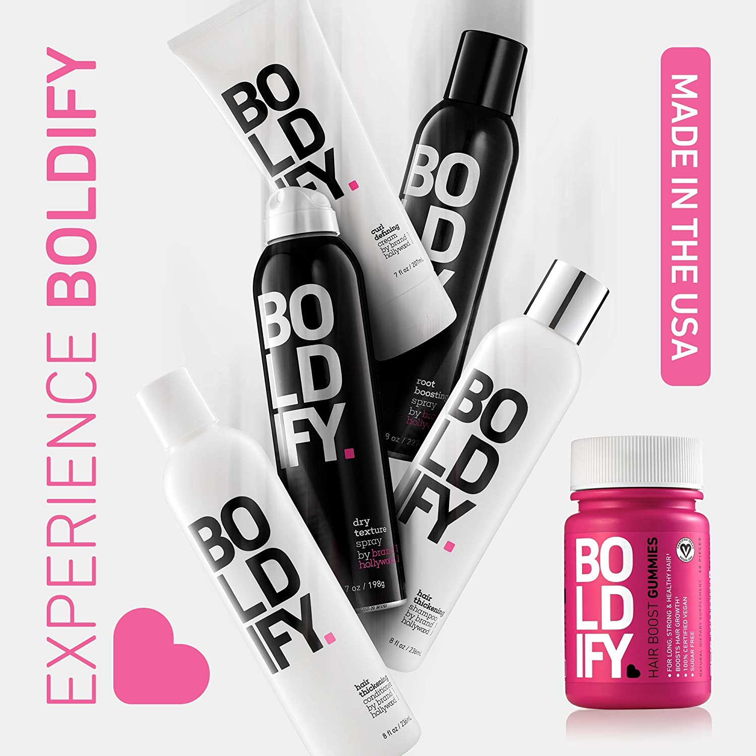 Boldify Hair Boost Gummies, Biotin Gummies for Hair Growth (5000 mcg), Sugar Free & Vegan, All Natural, Hair Vitamins - 30 Gummies - Fitaminat