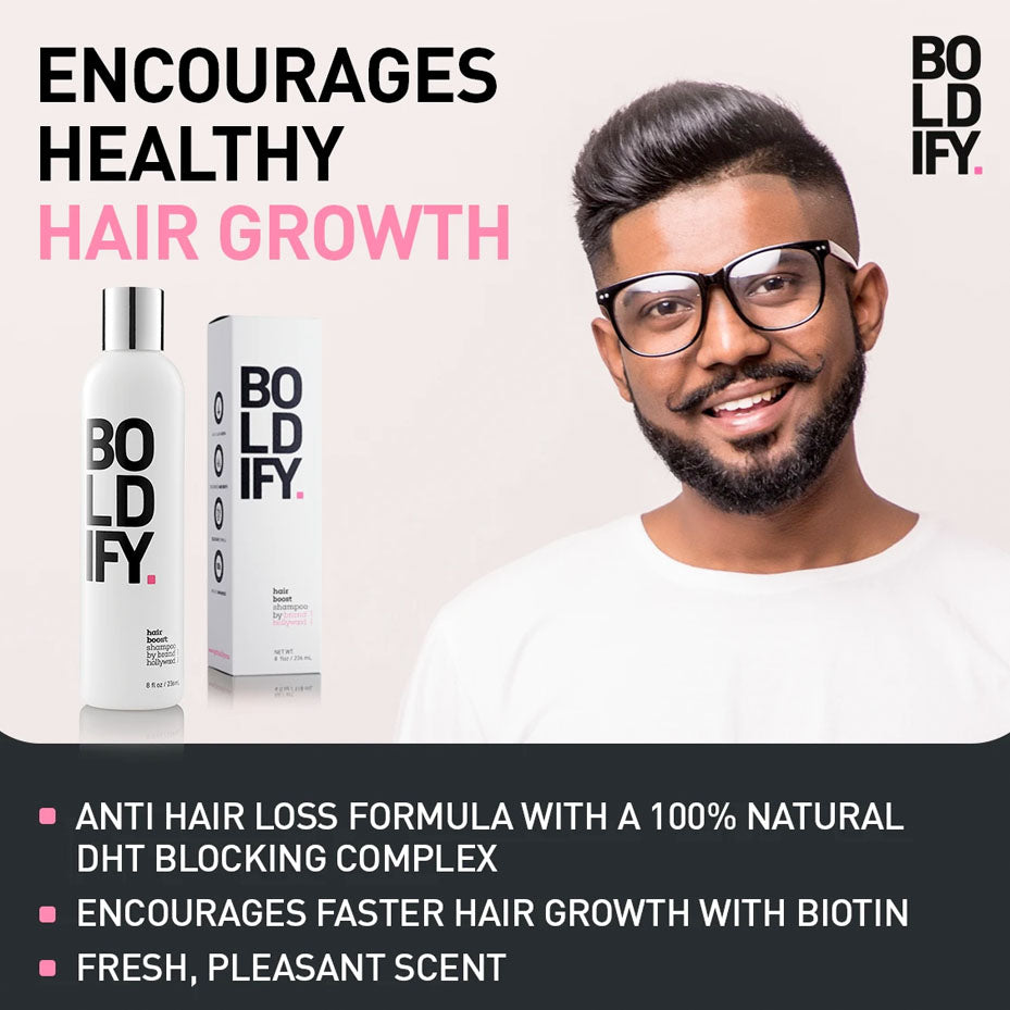 BOLDIFY Hair Shampoo, Natural Anti Hair Loss Complex Instantly Stimulates Thicker, Fuller Hair, Cruelty & Sulfate Free Biotin Shampoo - 8oz - Fitaminat