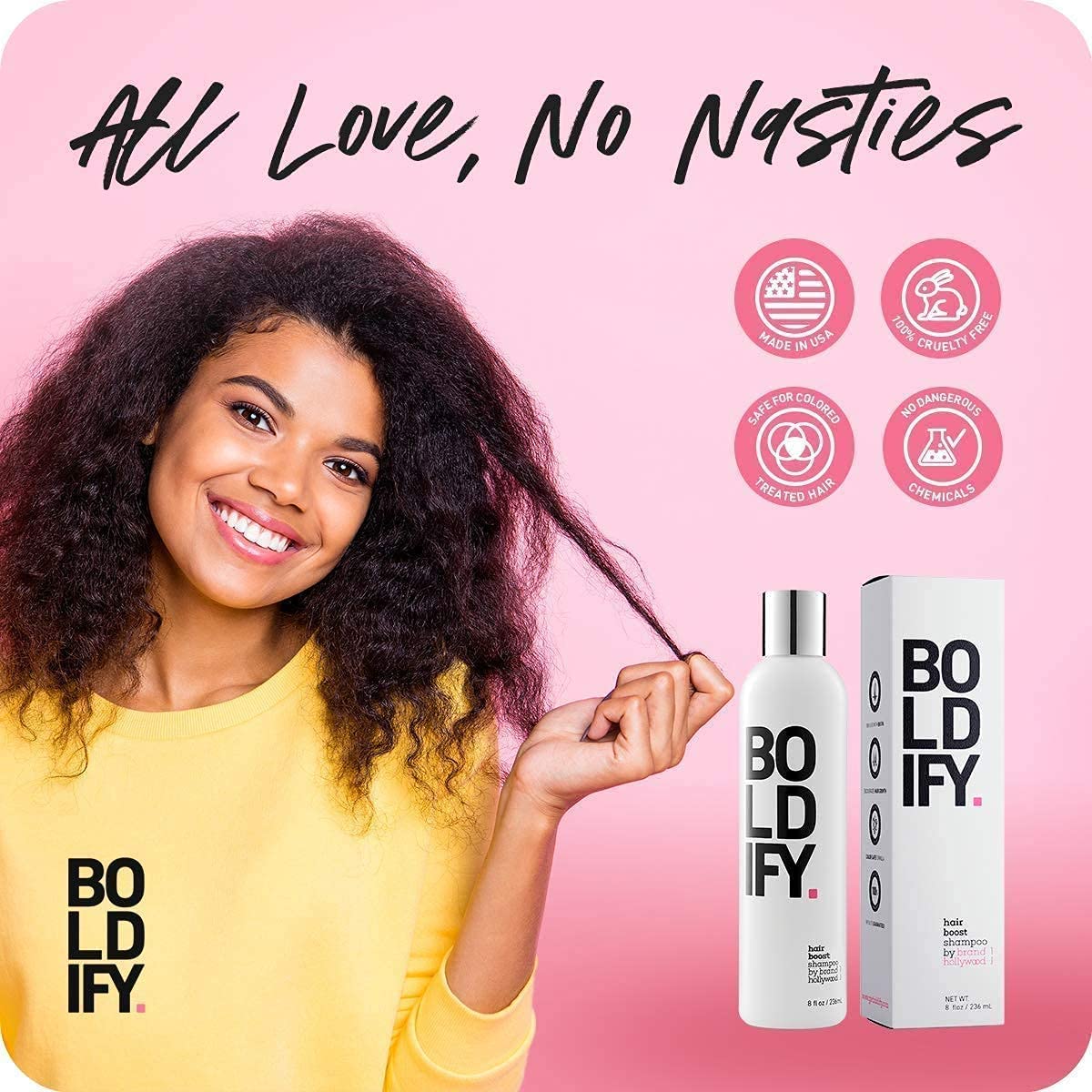 Boldify Shampoo + Conditioner + Hair Gummies Bundle, Volume, Root Lift, Texture, Biotin for Hair Retention