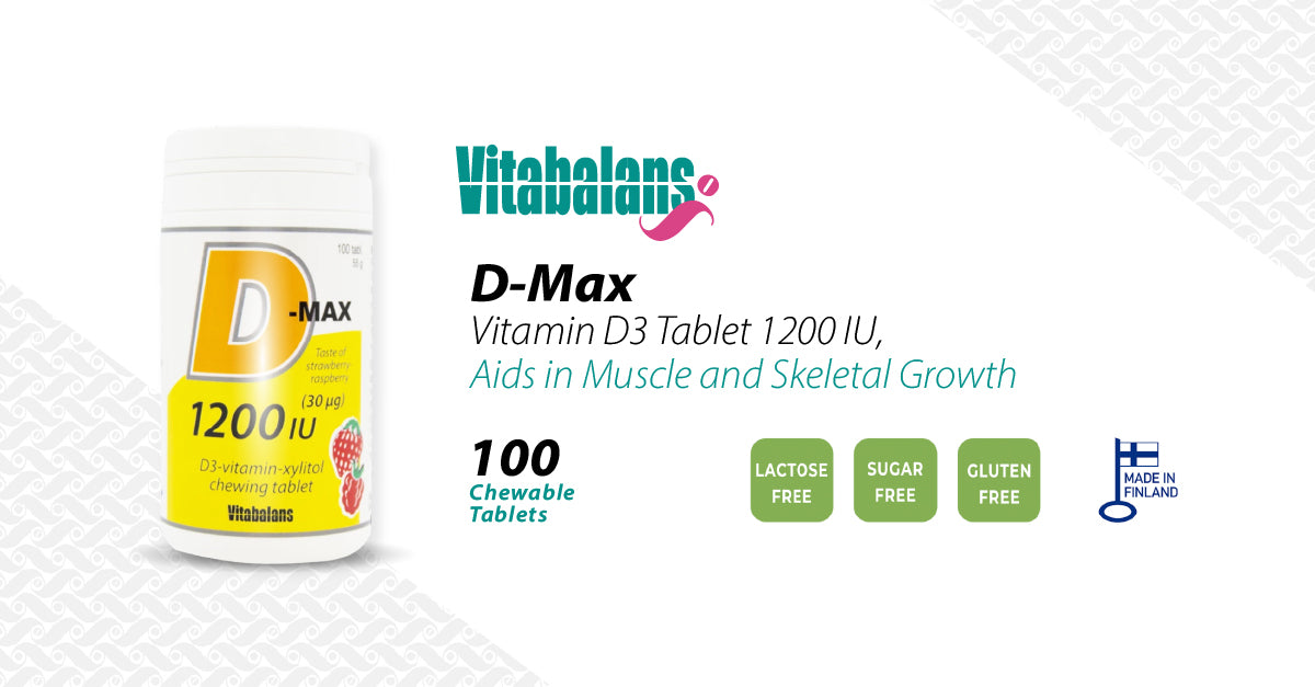 Vitabalans D-Max Vitamin D3 1200 IU - 100 Tablets
