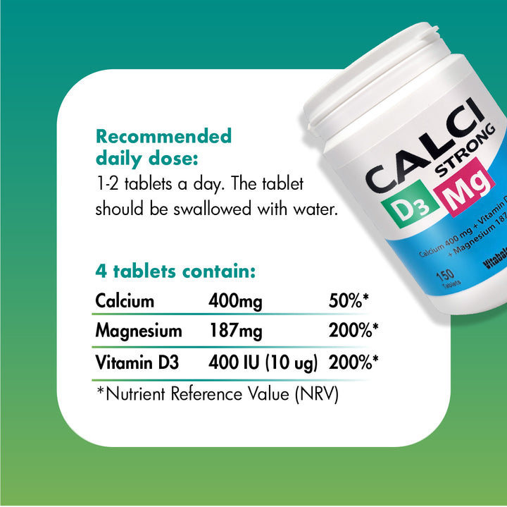 Vitabalans Calci Strong, Calcium, Vitamin D3 Ð 150 Tablets