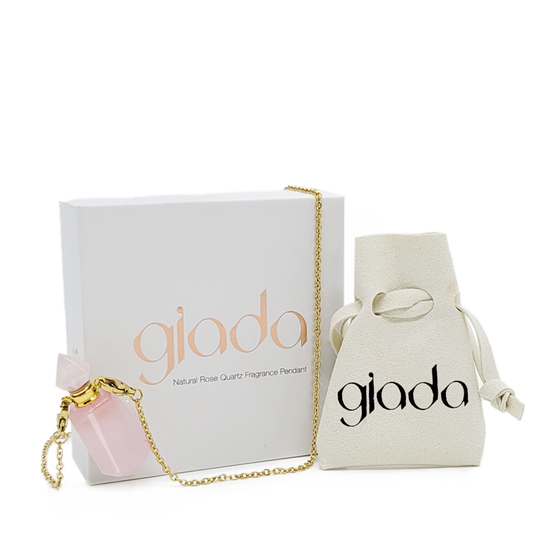 Giada Genuine Rose Quartz Fragrance Pendant | Fitaminat