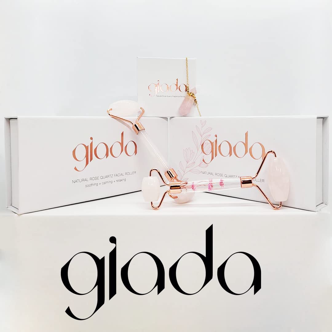 Giada Genuine Rose Quartz Fragrance Pendant with Chain