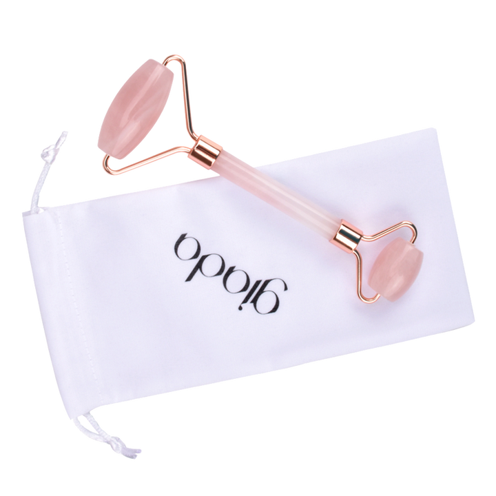 Giada Rose Quartz Face Roller with Pouch | Fitaminat