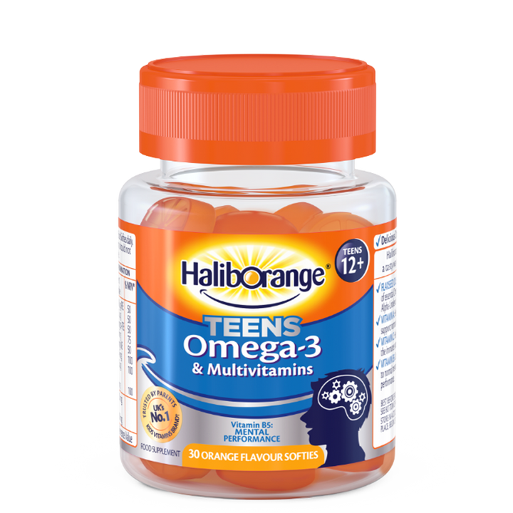 Haliborange Teens Omega-3 and Multivitamins Vitamin B5 - 30 Orange Flavour Softies