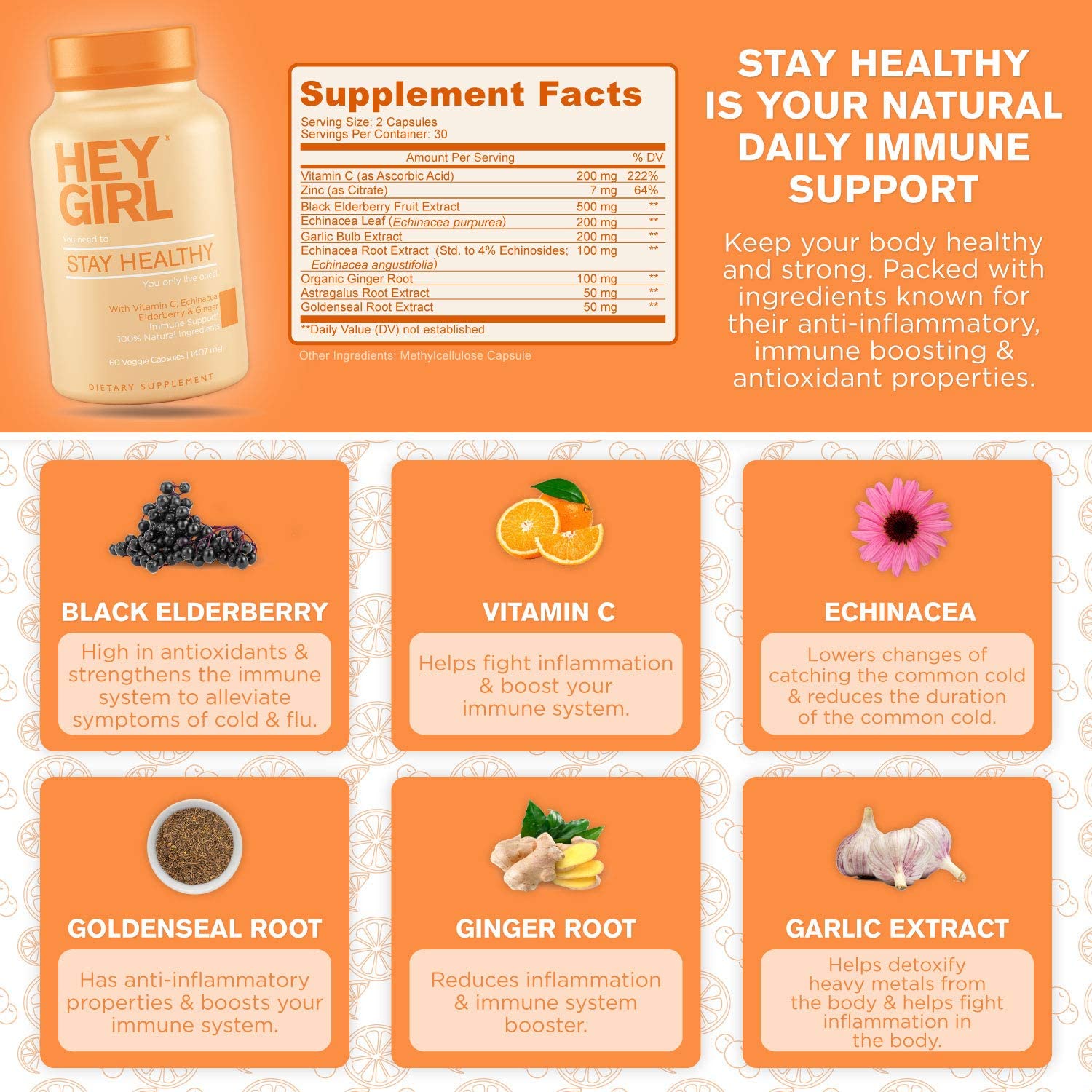 Hey Girl Stay Healthy Vitamins - 60 Capsules