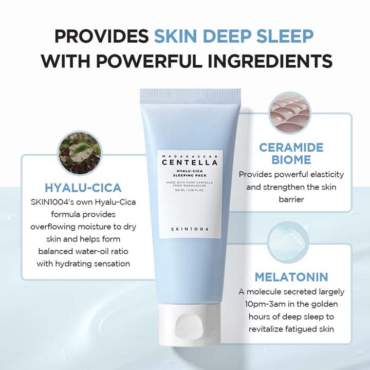 SKIN1004 Hyalu-CICA Sleeping Pack Made with Pure Centella Madagascar - 100 ML Provides Skin Deep Sleep with Powerful Ingredients | Fitaminat