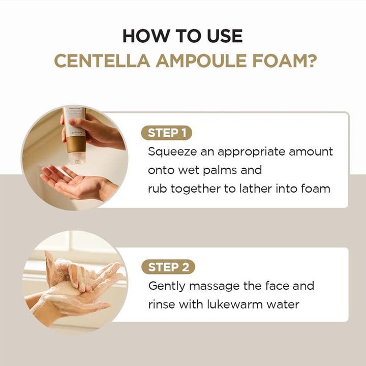 SKIN1004 Madagascar Centella Ampoule Foam Hydrates and Nourishes Skin Face Cleanser- 125 ML How to Use Centella Ampoule Foam? | Fitaminat