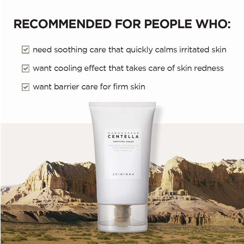 SKIN1004 Madagascar Centella Soothing Cream Calming Repair Cream Centella Asiatica Extract - 75 ML Recommended for People who need soothing cooling effect | Fitaminat