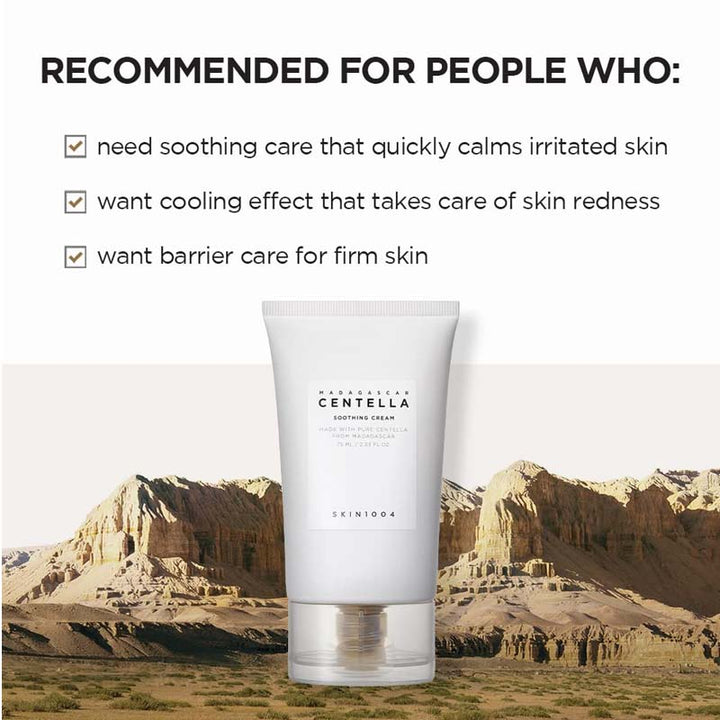 SKIN1004 Madagascar Centella Soothing Cream Calming Repair Cream Centella Asiatica Extract - 75 ML Recommended for People who need soothing cooling effect | Fitaminat