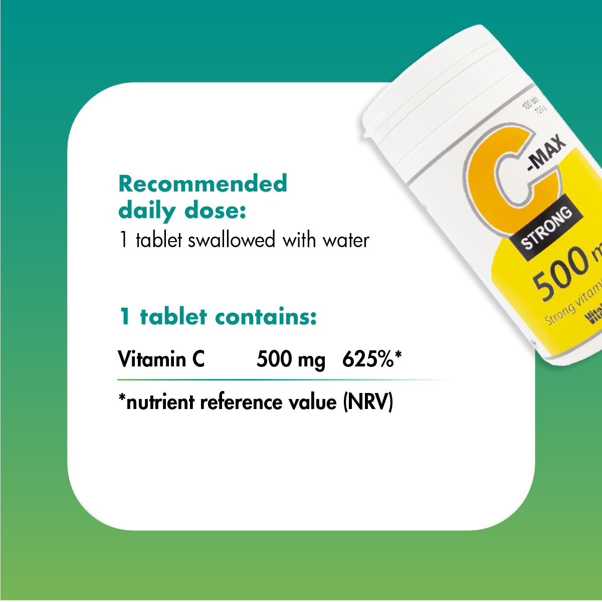 Vitabalans C-Max Strong Vitamin C 500 mg - 100 Tablets