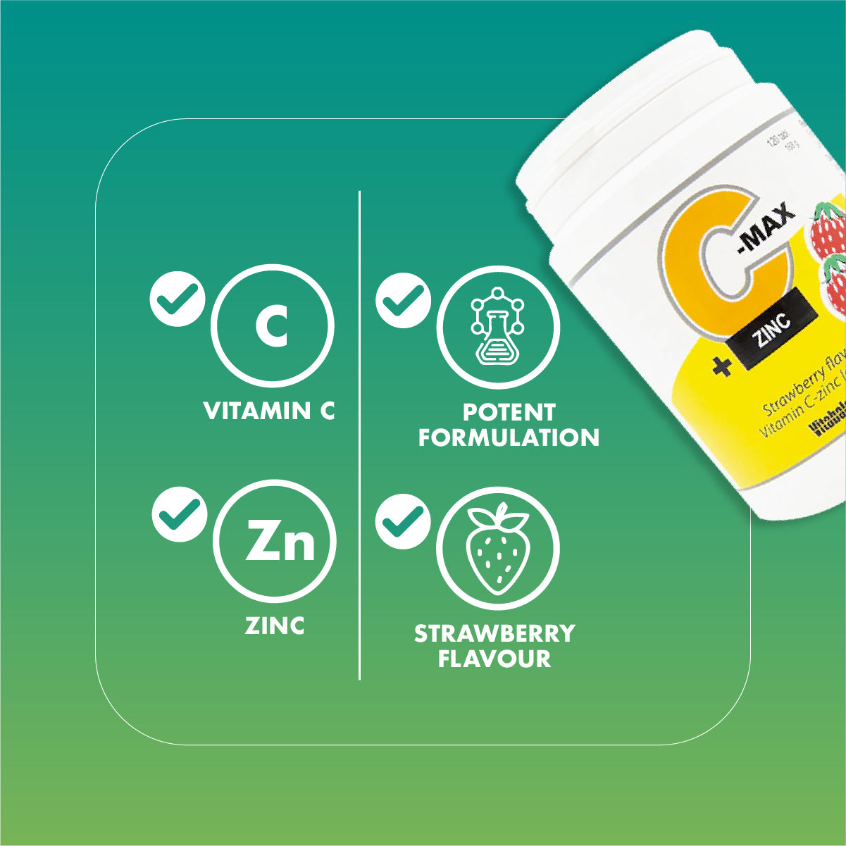 Vitabalans C-Max, Vitamin C with Zinc - 120 Lozenges