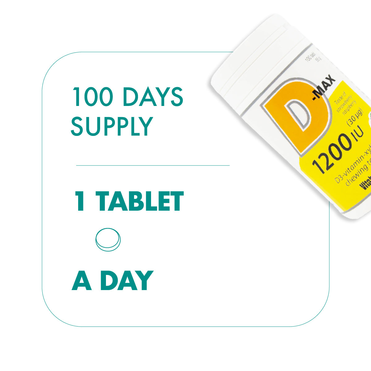 Vitabalans D-Max Vitamin D3 1200 IU Made in Finalnd - 100 Tablets