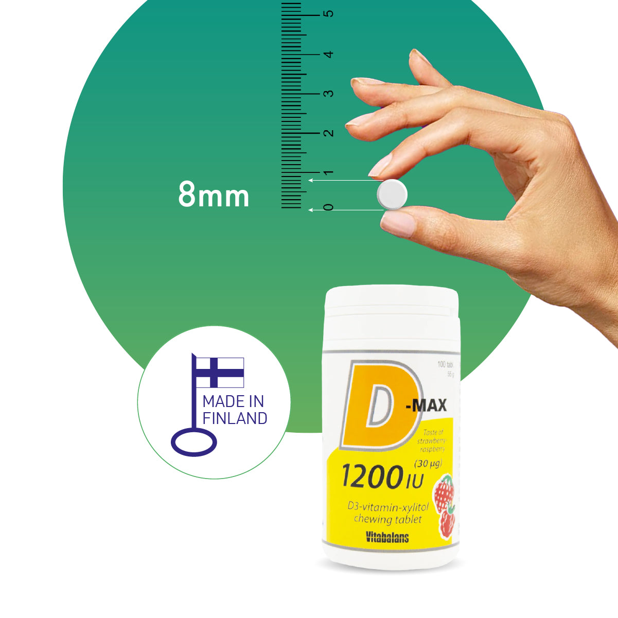 أقراص فيتامين د-3 - 1200 وحدة دولية - من فيتابالانس - 100 قرص