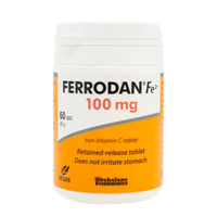 Vitabalans Ferrodan, 100 mg, Iron, Vitamin C - 60 Tablets