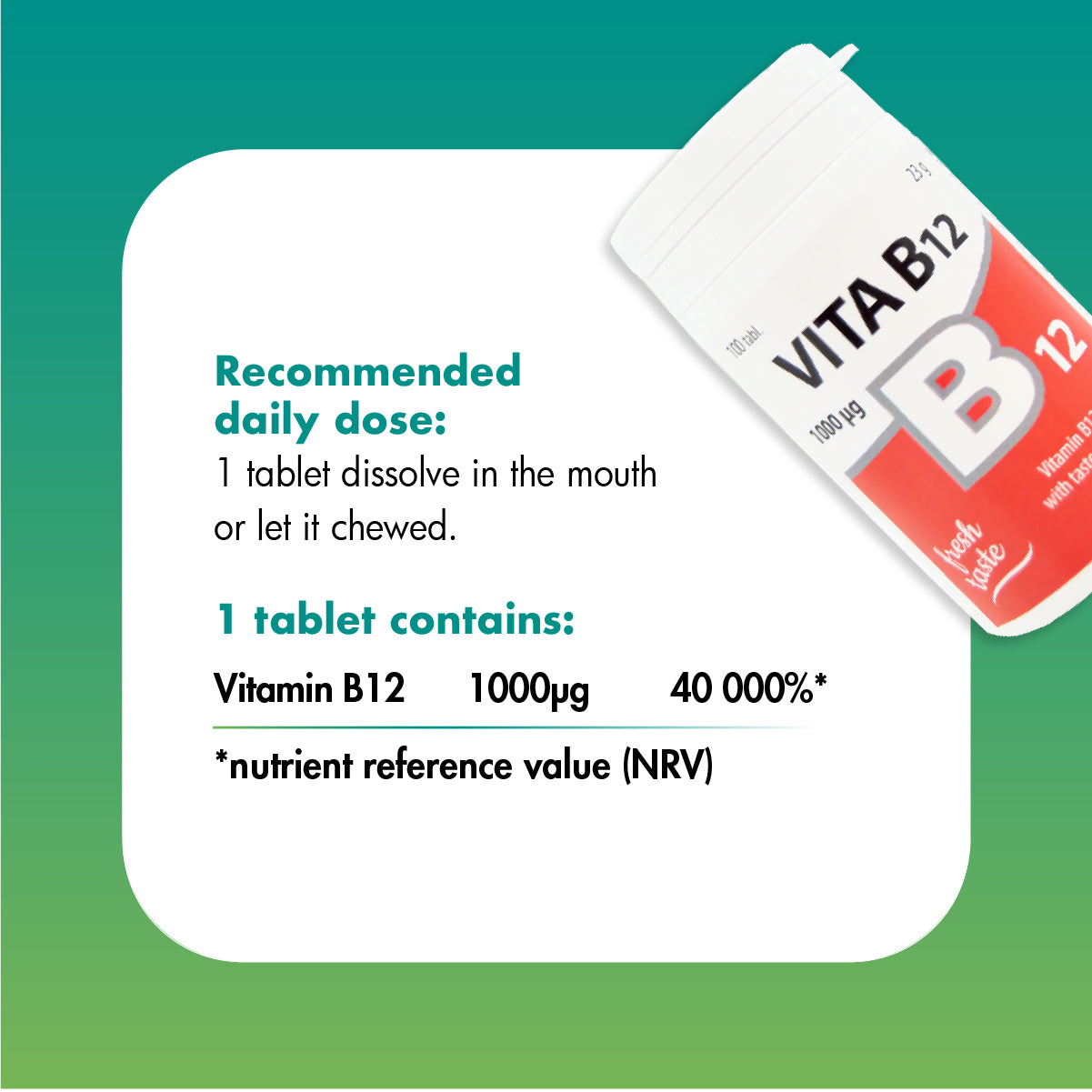 VITABALANS Vitamin B12 1000 mcg - 100 Lozenges